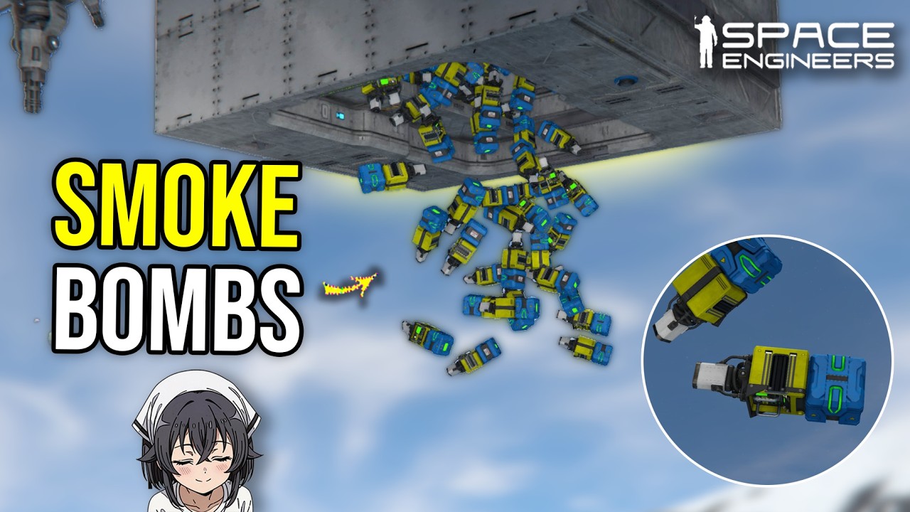 Smoke Grenade Carpet Bomb vs Planet Base Test, Space Engineers