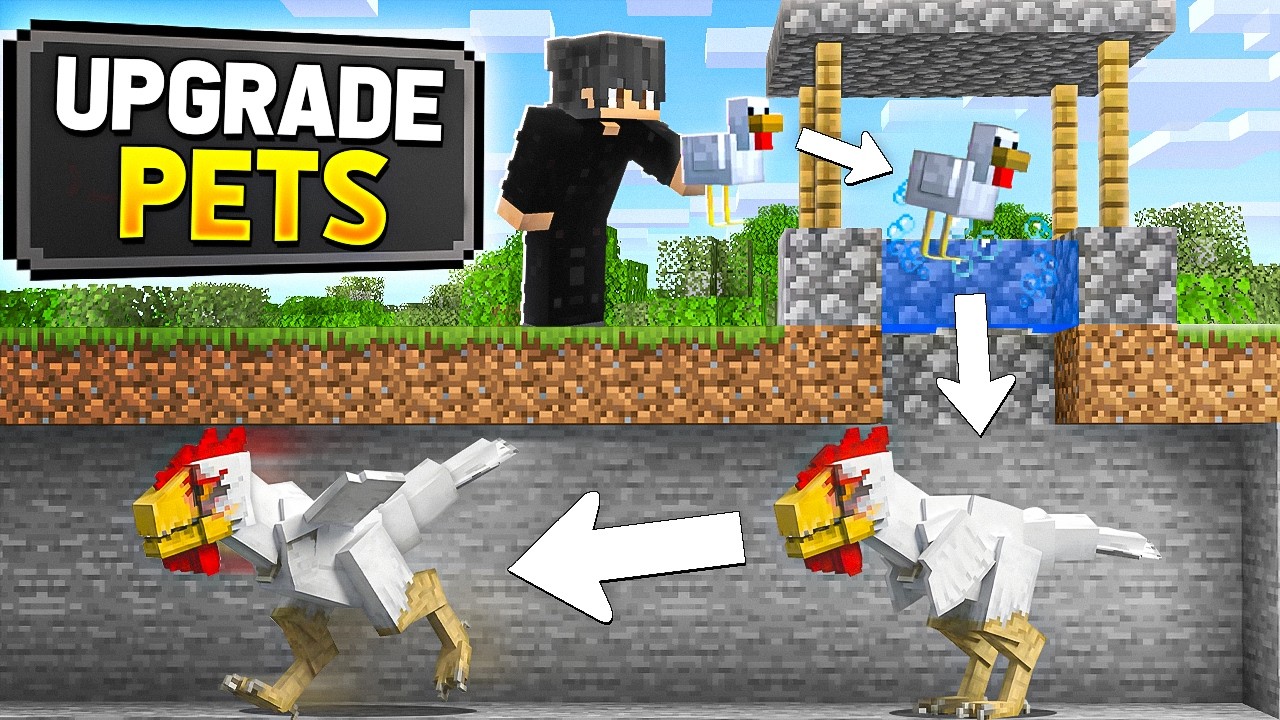 Using a Wishing Well to UPGRADE PETS in Minecraft!