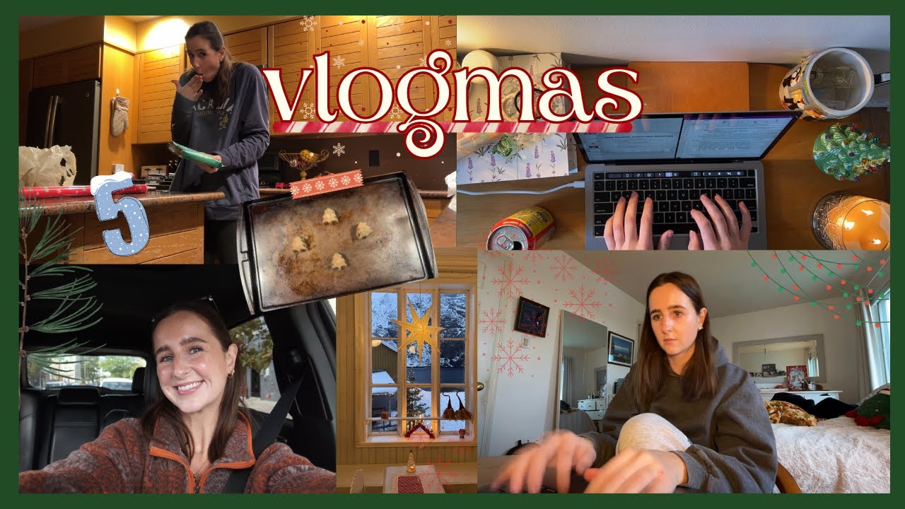 vlogmas day 5 ⛄️ studying for finals, baking cookies, & a cozy night in