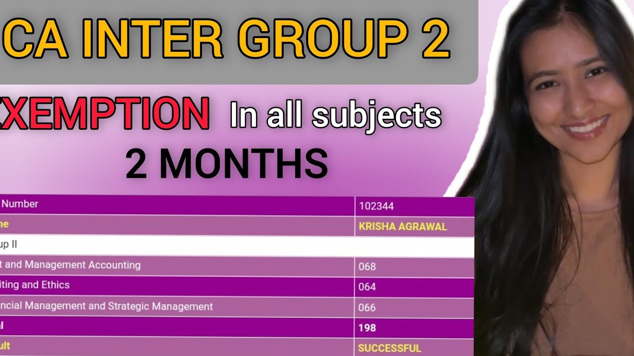How i CLEARED CA inter Group 2 with EXEMPTION in all subjects in *2 MONTHS*