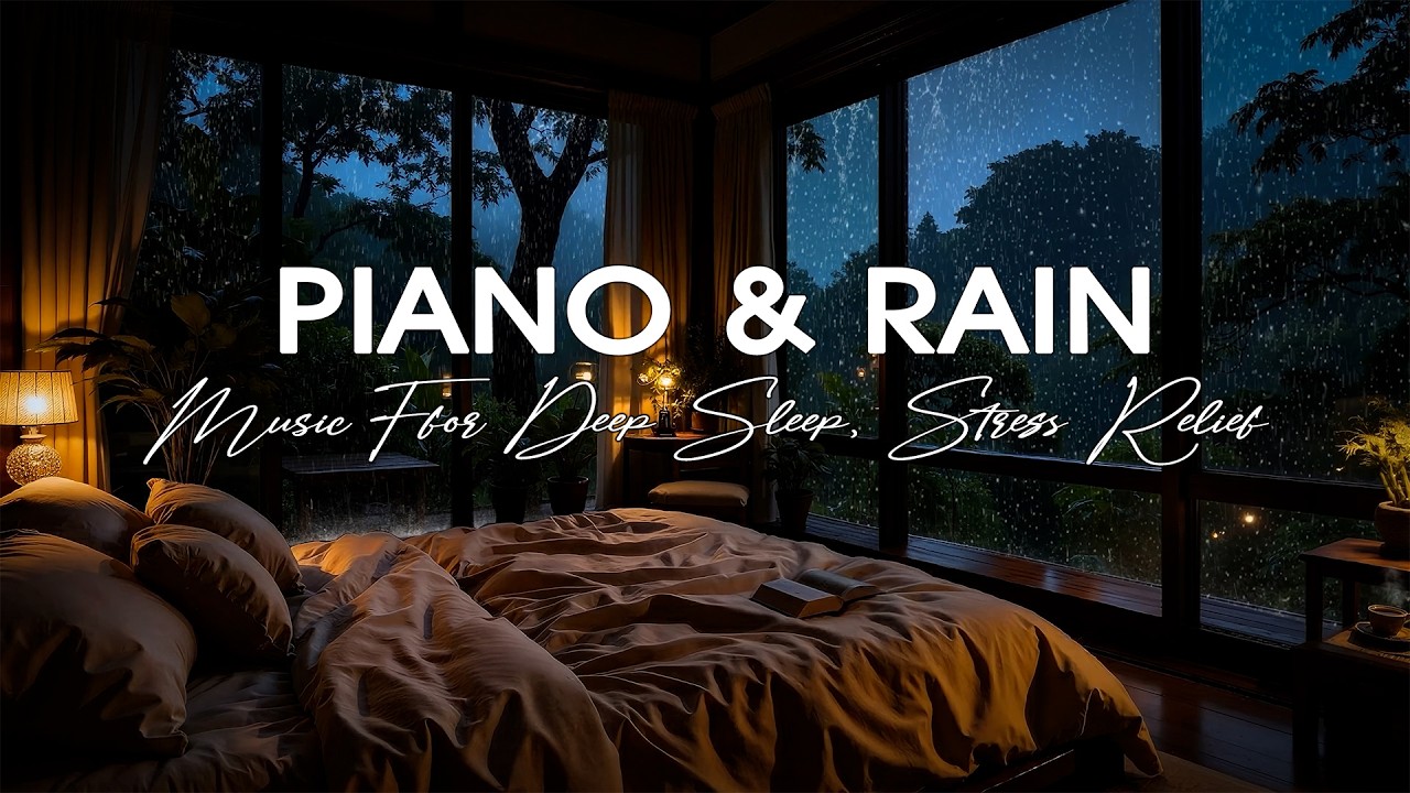 FALL INTO SLEEP INSTANTLY 🌧️ Soft Rain & Relaxing Sleep Music For Insomnia, Anxiety & Stress Relief