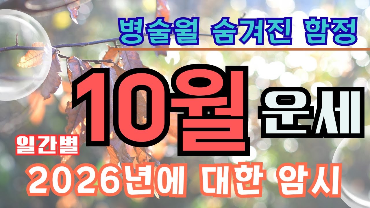 [✨2025년 10월 운세] 일간별 핵심정리- 내 인생 터닝포인트! 모든걸 잃거나 얻거나..