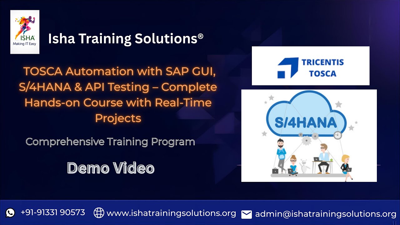 TOSCA SAP Automation Demo video on 31st jan 2026.call/WhatsApp us on+91 91331 90573 to enroll.