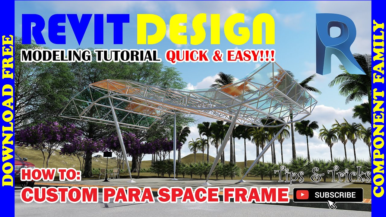 RD001. How to make a Custom Parametric Space Frame with Spider Fittings in Revit.