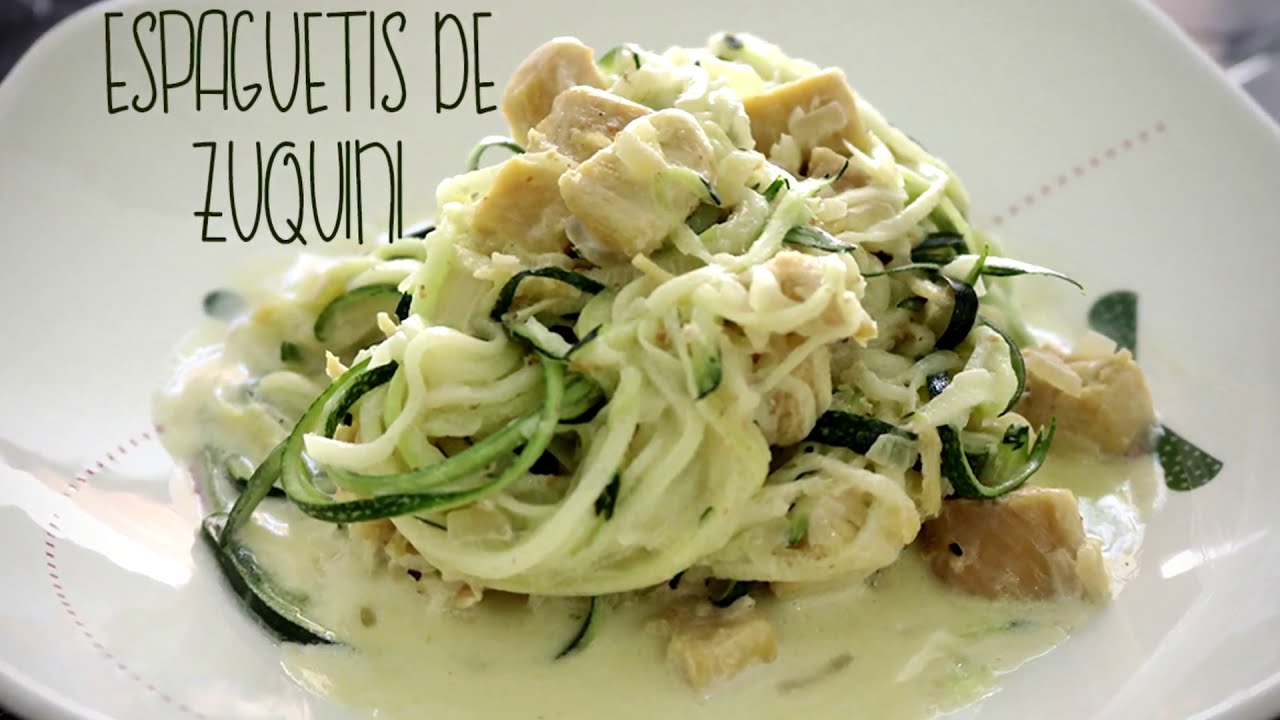 ESPAGUETIS DE ZUCCHINI  O CALABACIN CON POLLO | RECETA SUPER FÁCIL