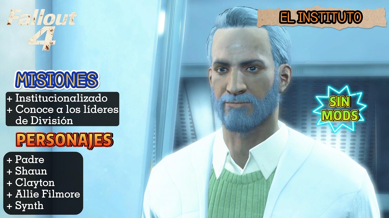 Fallout 4 | Sin MODS. 4K. 📕📚 Misión - Institucionalizado. El Instituto.