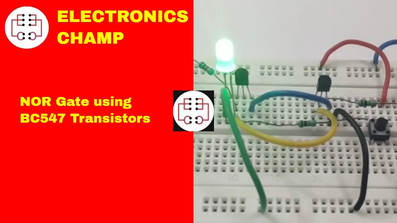 NOR Gate using Transistors on a Breadboard