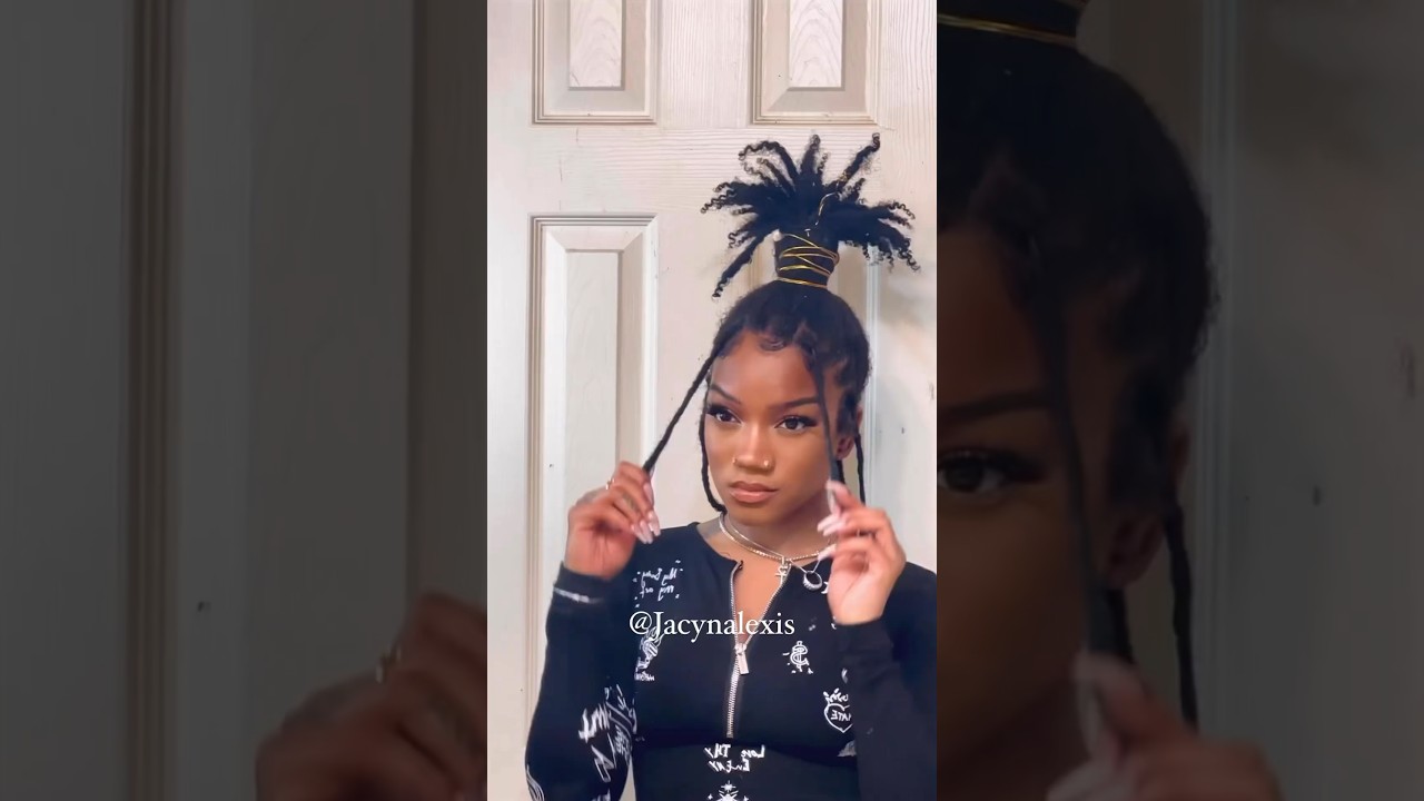 Loc styles on short locs #locs #hairtutorial #hairstyle #naturalhair