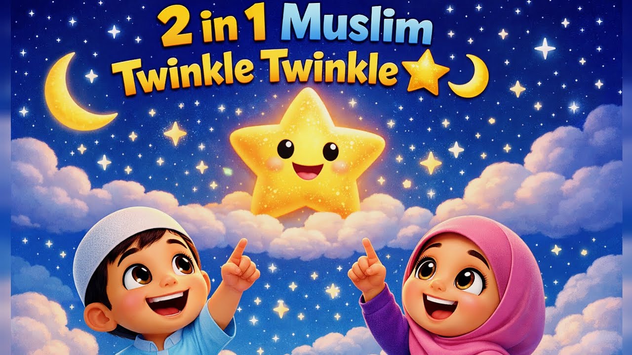 2 in 1 Muslim Twinkle Twinkle Little Star ⭐🌙 | Islamic Nursery Rhymes for Kids
