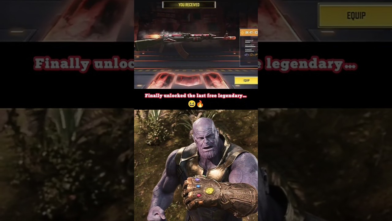 Unlocked Free Legendary AK-47 [ICB Rifle] Like Thanos 😆🔥💎 | COD Mobile Meme