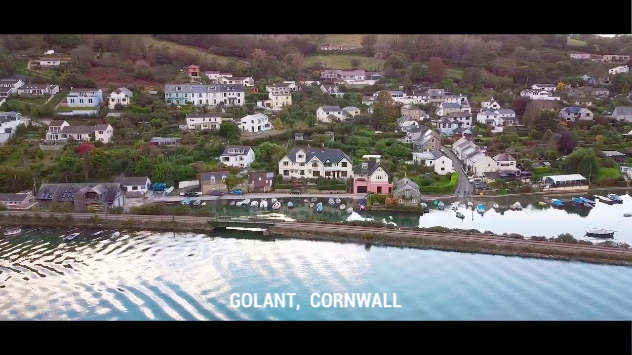 Golant, Cornwall - River Fowey. DJI Drone view