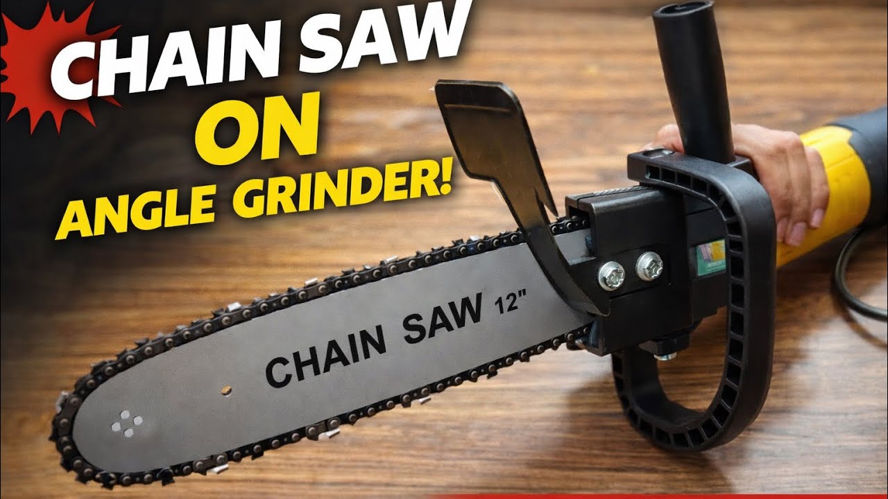 Chain Saw installation on angle grinder