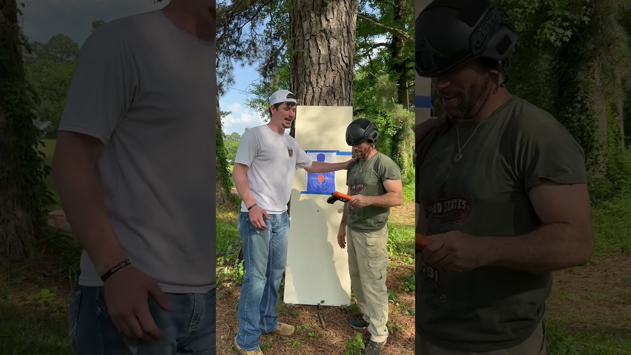 Testing out less lethal pistol. #funny #awesome #new #pistol #lesslethal #howto