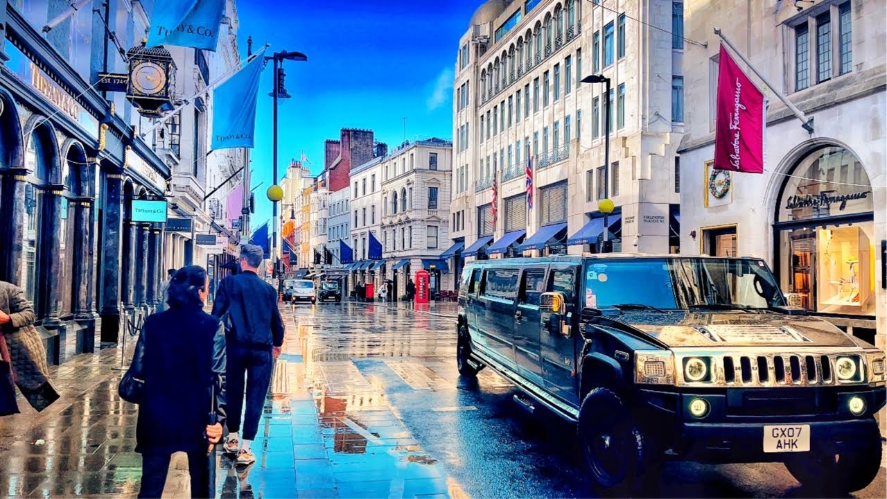 Posh London Spring Walk | Piccadilly to Oxford Street Via Bond Street Incl. London, 4k HDR 2022, Uk