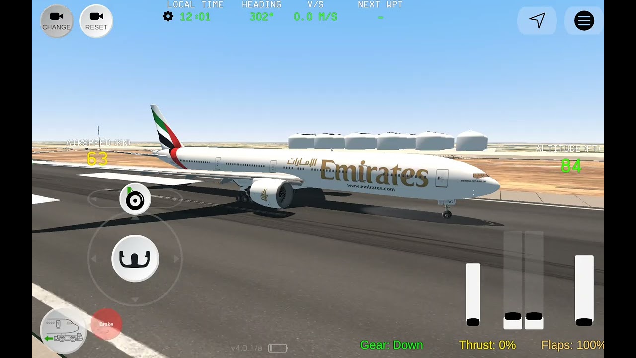 FS ADVANCED LANDING IN DUBAI INTERNATIONAL AIRPORT. AIRCRAFT NAME:EMIRATES boeing 777-300erl.