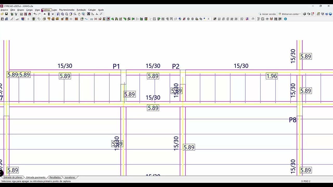 CYPECAD: Como achar a viga com problema