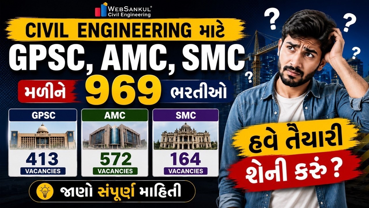 GPSC, AMC, SMC ભરતી 2026 | Civil Engineering માટે Golden Opportunity | LIVE Session