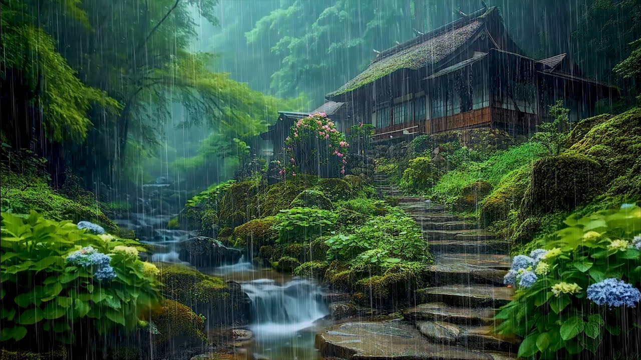 Embrace Peacefulness Rain of Japanese Village Forest 🍀 Let The Rain be Your Source of CALM