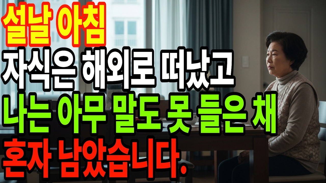 설날에 해외로 떠난 며느리, 아무 말 없던 60대 어머니의 선택에 결국 후회가 시작됐다