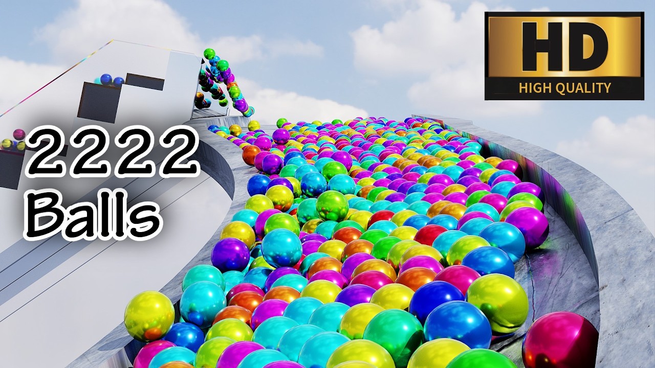 COLORFUL BALLS MARBLE RUN | ANIMATION V13❤️