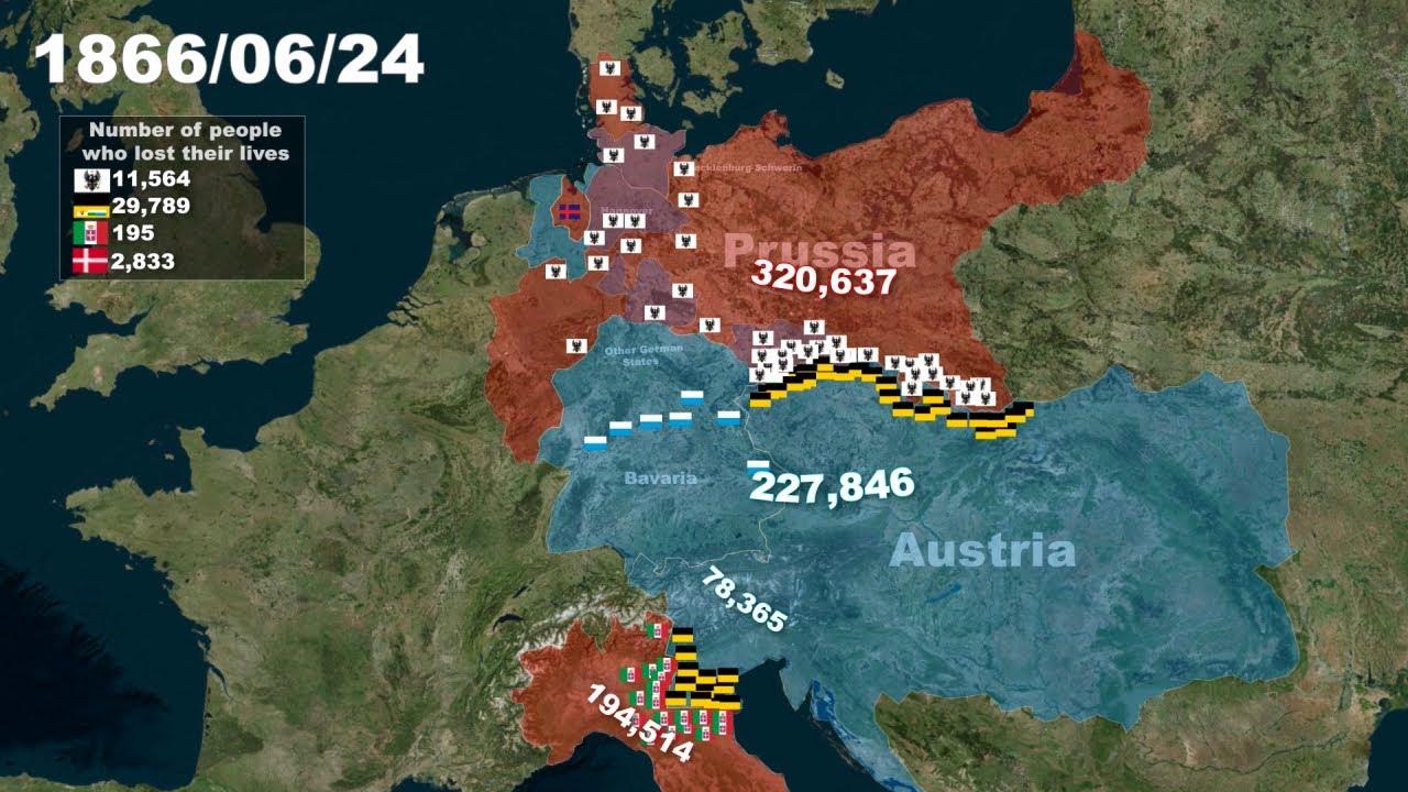 Austro-Prussia War 1866 ,German Unification &ndash; Part 1/2 [Every Day With Units]