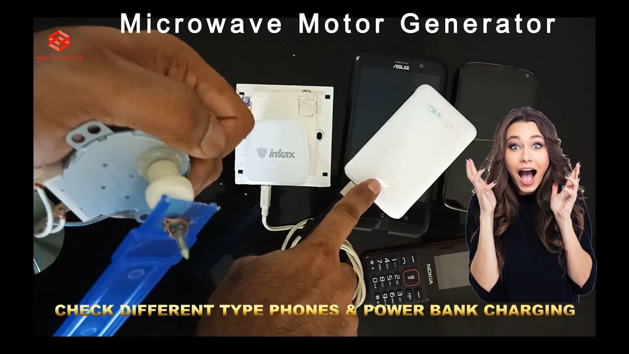 Free Energy Generator || Turntable Motor AC Electrical Generator From Microwave Oven Motor