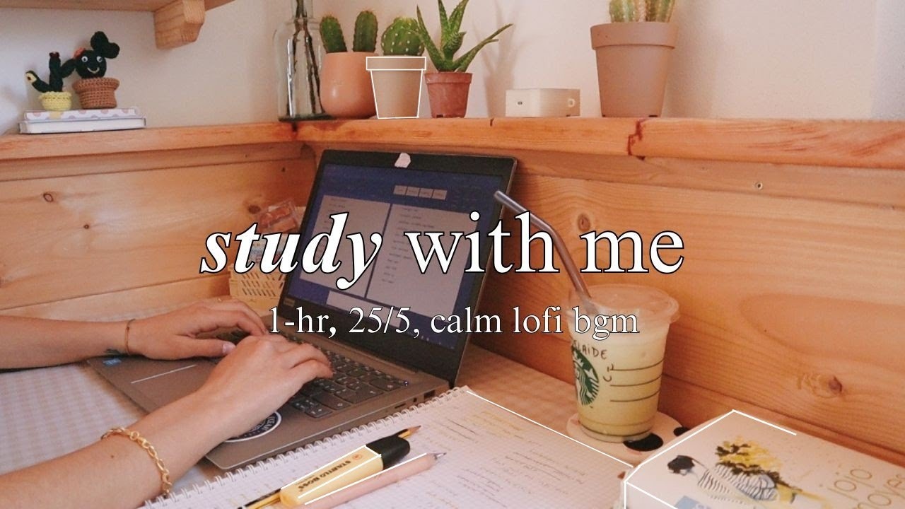 1-h Study With Me ✏️ | pomodoro 25/5, calm lofi to focus!