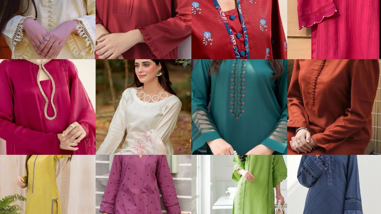 Simple Plain Suits with Stylish Neck Designs | Latest Fashion Ideas