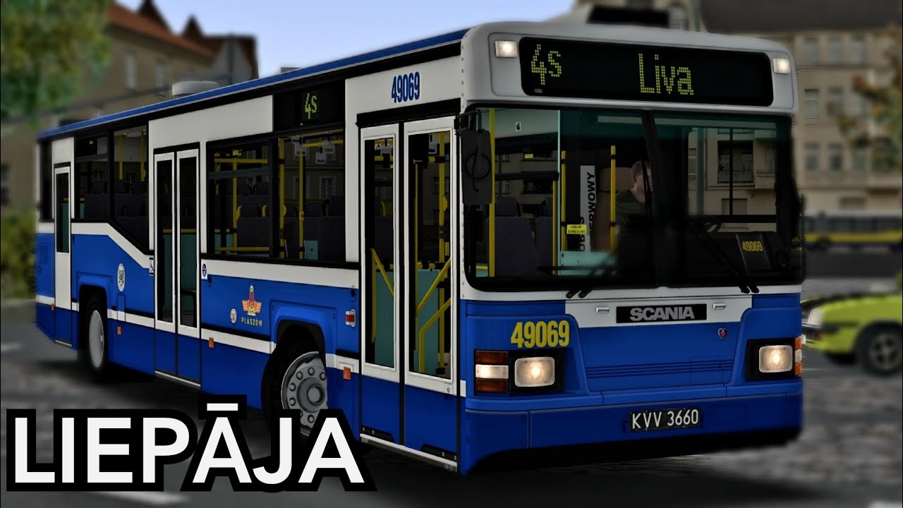 Старый Шведский автобус SCANIA CN113 CLL карта Liepaja Omsi 2