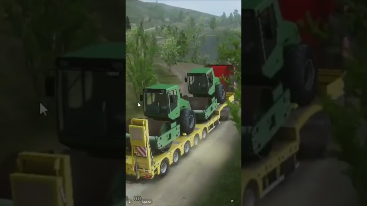 Transporting Road Roller in a Quarry site. TOE 3 #truckersofeurope3update