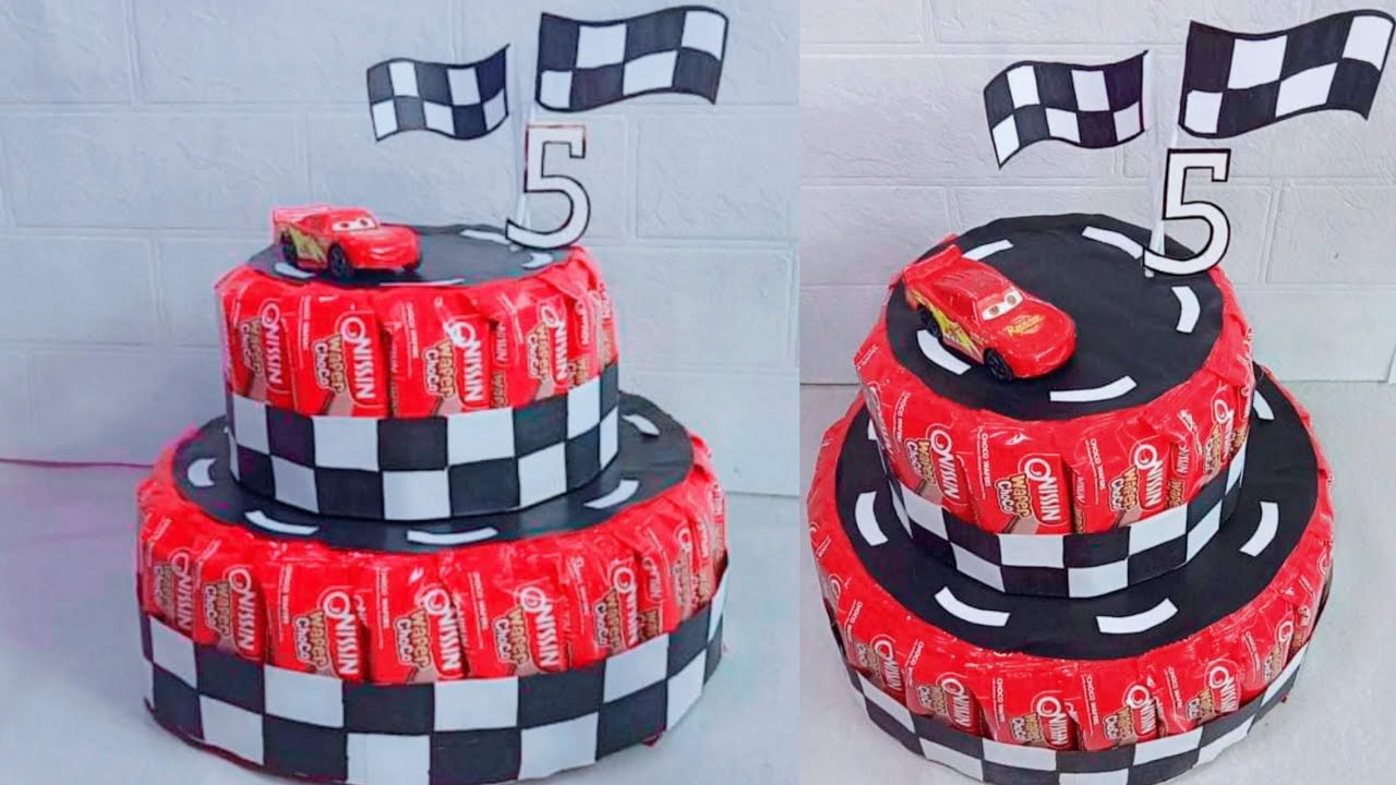 DIY 2 LAYER CANDY CAKE TOWER | CAR THEME | Shara's DIY