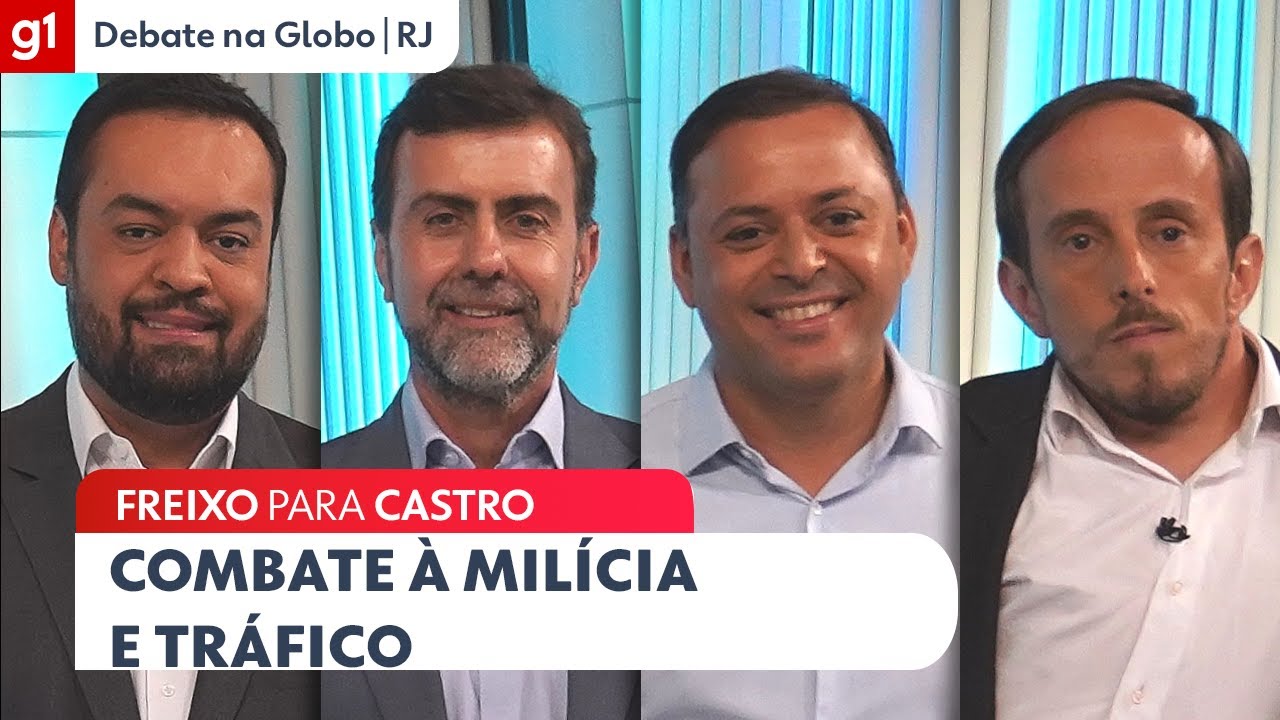 Marcelo Freixo (PSB) pergunta a Cl&aacute;udio Castro (PL) sobre combate &agrave; mil&iacute;cia e tr&aacute;fico #DebateNaGlobo