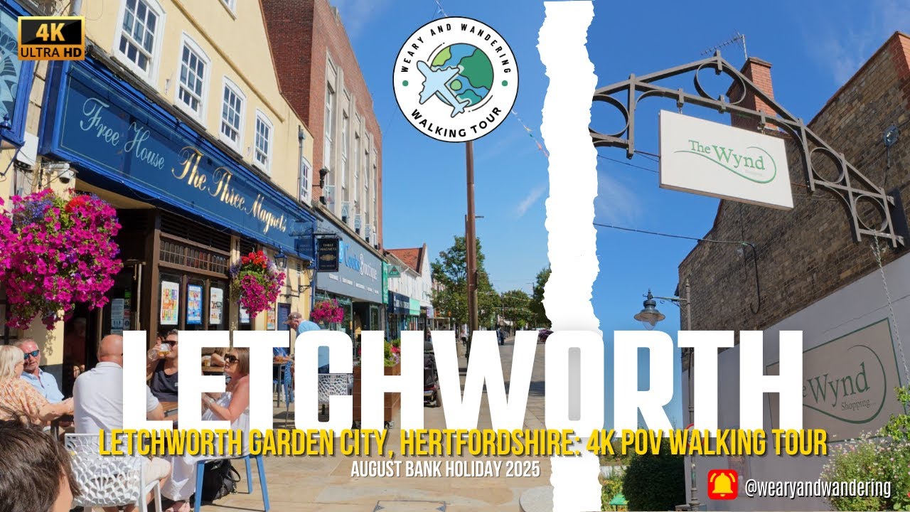 Letchworth Garden City (Hertfordshire) – 4K POV Walking Tour 🇬🇧 | August Bank Holiday 2025