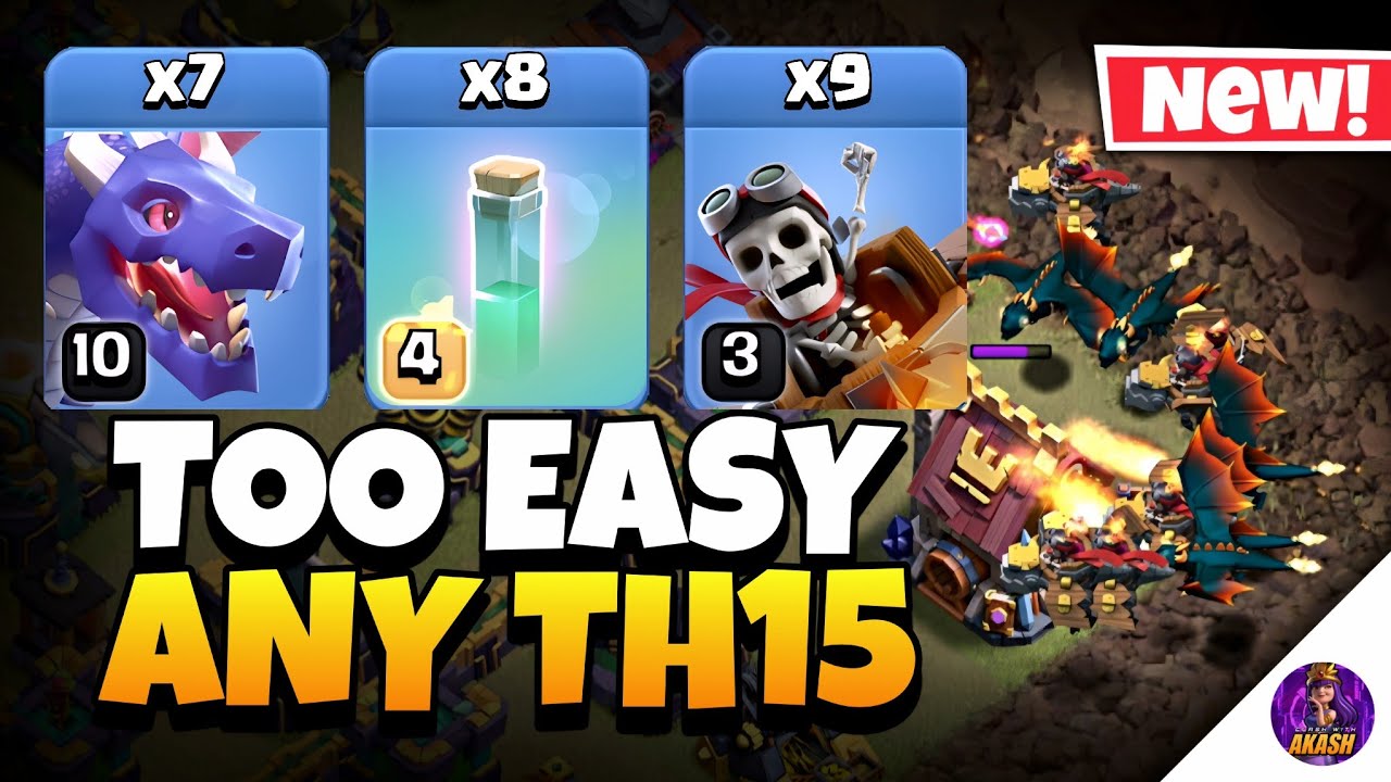 NEW TH15 Dragon Rider Attack DESTROYS Every Base | Best TH15 Attack Strategy in Clash of Clans 🔥