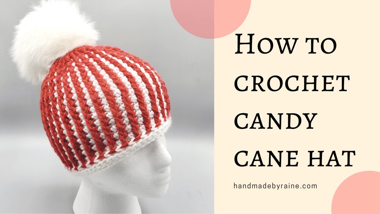 How to crochet candy cane hat 🍬