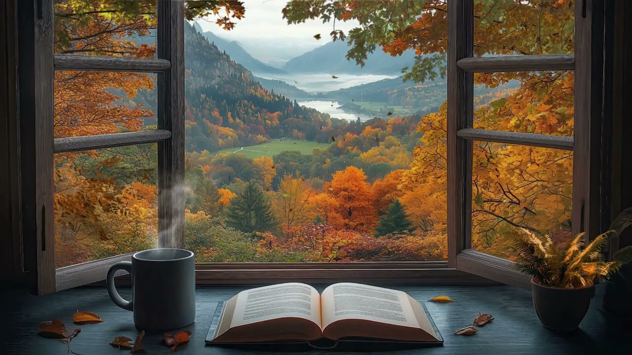 Autumn Reading Nook 🍂☕ Cozy Fall Ambience | Wanderlight Lounge