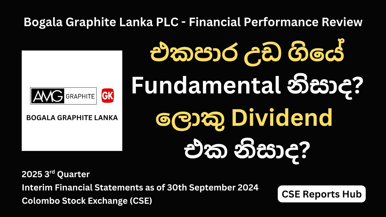 Sri Lanka Mining Stock BOGA: Q3 2025 Financial Statement Breakdown | Bogala Graphite Analysis | CSE