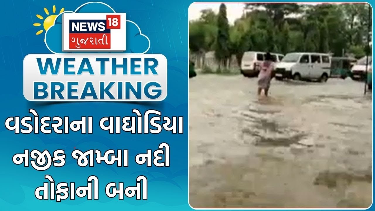 Vadodara Flood News | વડોદરાના વાઘોડિયા નજીક જામ્બા નદી તોફાની બની | Heavy Rain | River | News18