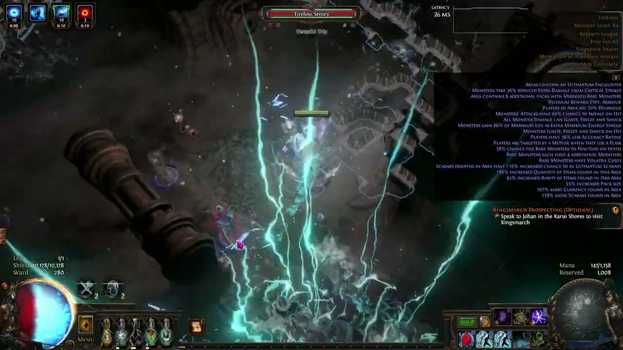 [POE 3.27] CI Crit Impending Doom Occultist | T17 Fortress Risk Scarab