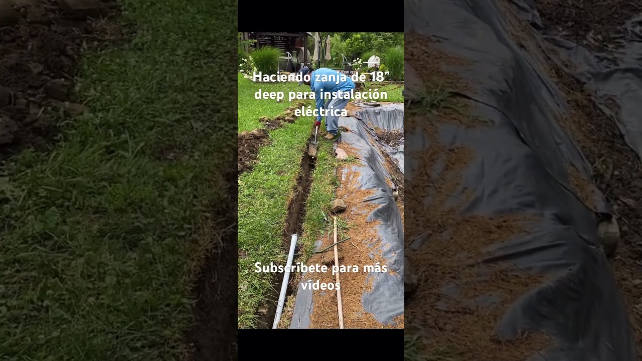 Haciendo zanja de 18&rdquo; deep para instalaci&oacute;n el&eacute;ctrica #electricalwire #electricista #reels #tips