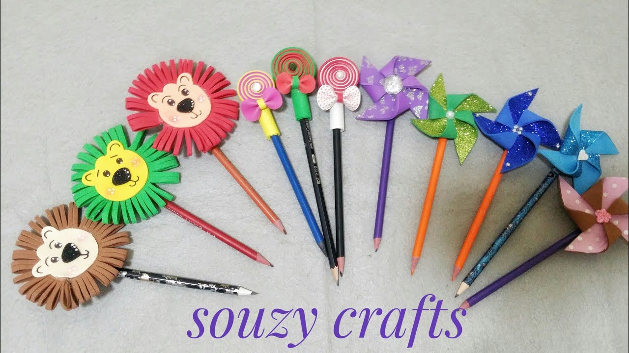 تزيين الاقلام بطريقة سهلة و بسيطة وغير مكلفة من بواقى الفوم DIY school supplies /Back to school DIYS