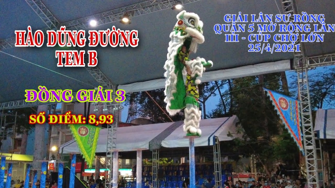 HÀO DŨNG ĐƯỜNG TEM B / SỐ ĐIỂM 8,93 / Giải Lân Sư Rồng Quận 5 Mở Rộng Lần III