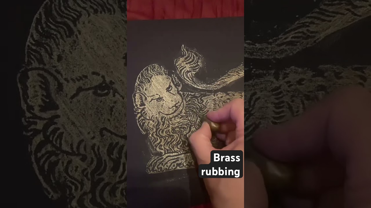 Making a brass rubbing of a medieval lion plate #art #timelapse #medieval