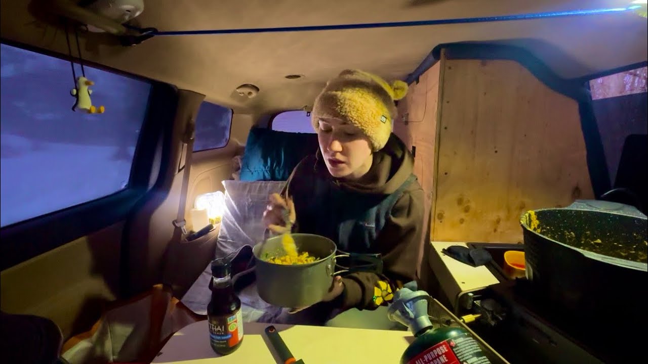 Cooking a Delicious Meal in my Stealth Minivan Camper