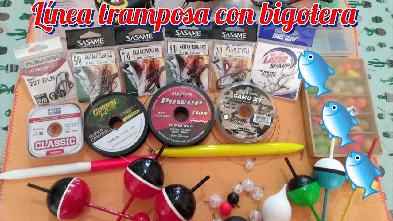 linea para peje, tramposa con bigotera