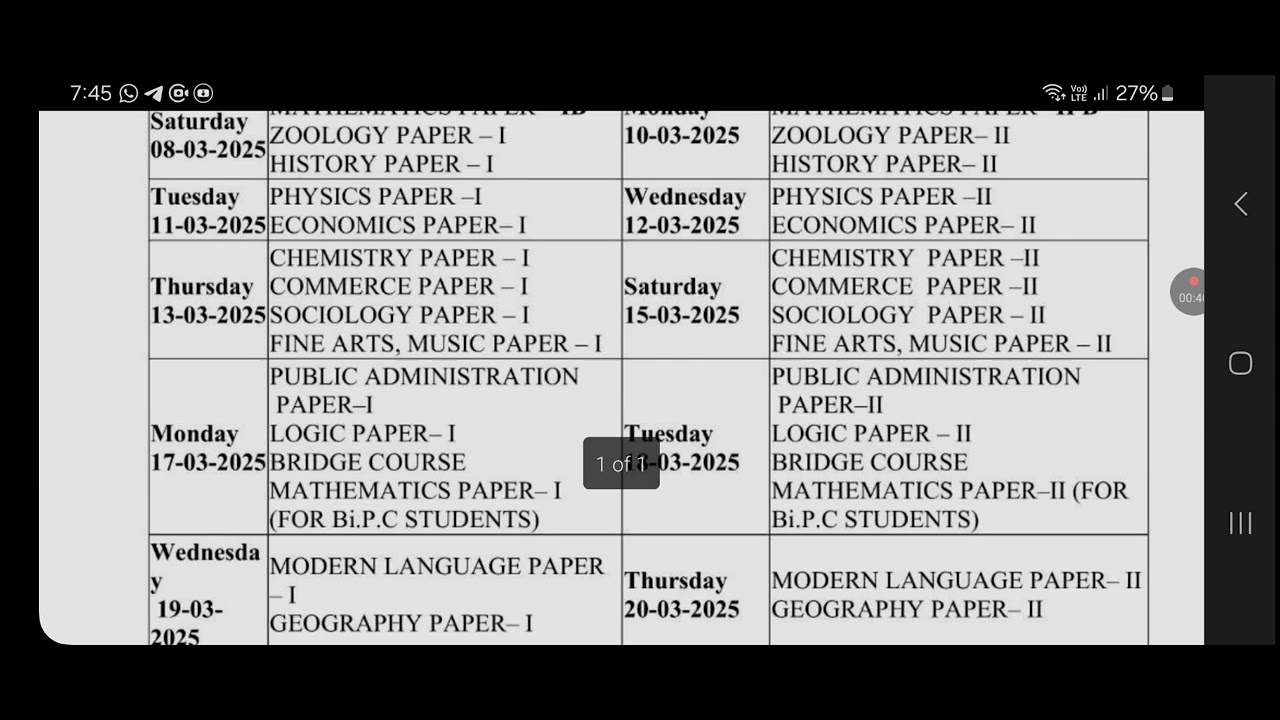 2025 AP INTERMEDIATE EXAMINATION TIME TABLE OFFICIAL AP INTER 2025 EXAM TIMETABLE #INTER