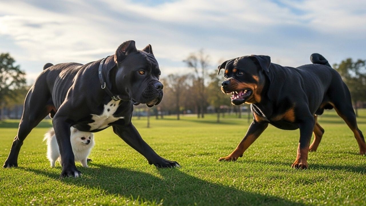 Este Cane Corso salvó a un perro pequeño de un Rottweiler - Lo que sucedió después te conmoverá