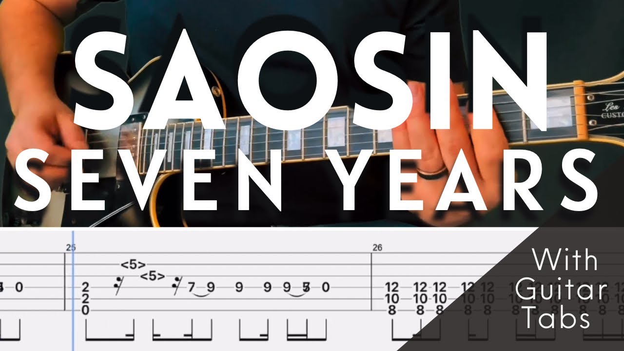 Saosin- Seven Years Cover (Guitar Tabs On Screen)