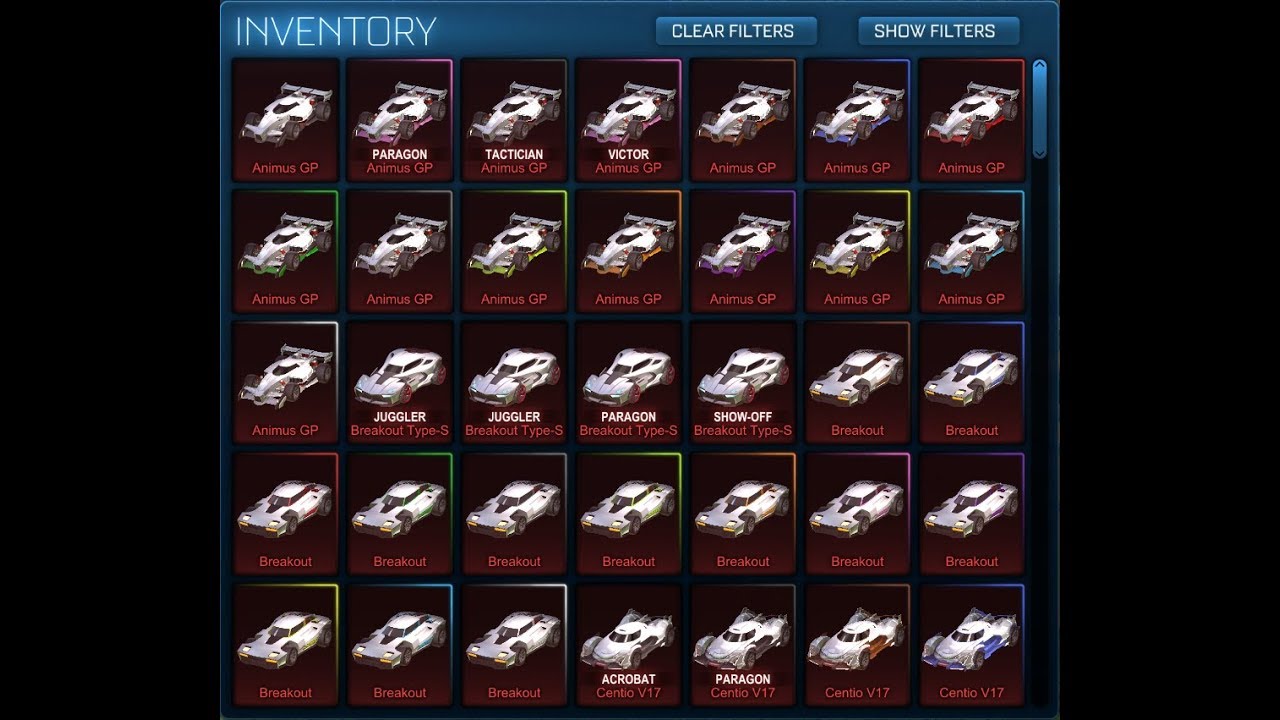 Every Painted Car in Rocket League