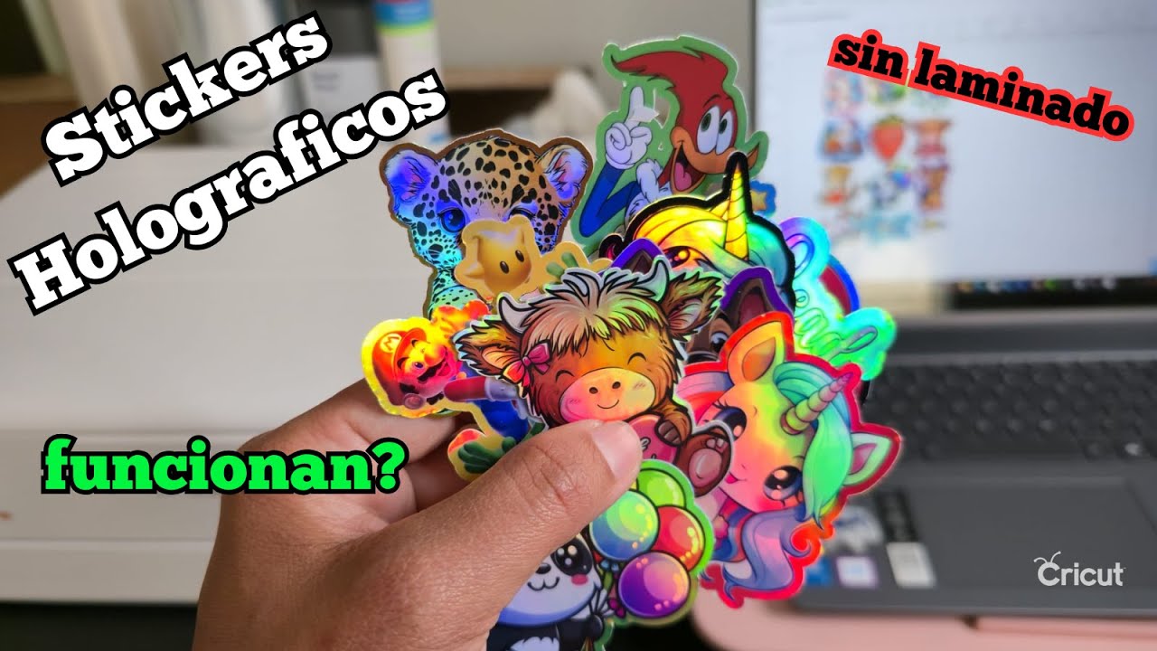 Como hacer STICKERS Holográficos sin laminado - MPRIMIR Y CORTAR ¿funcionan realmente?